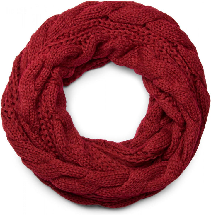 styleBREAKER Schal, Mütze und Handschuh Set, Zopfmuster Strickschal mit Bommelmütze und Handschuhe,