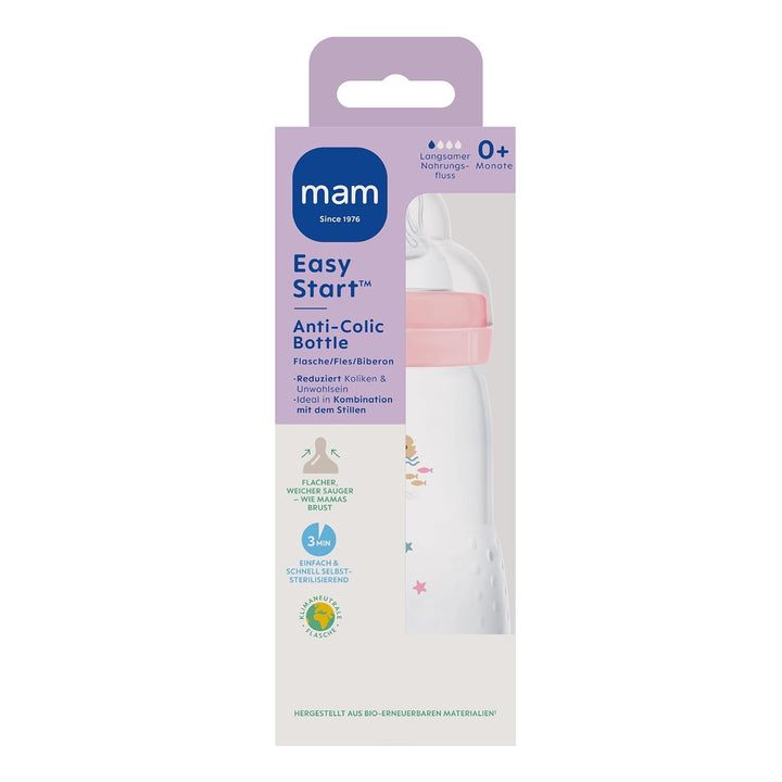 MAM Easy Start Anti-Colic Babyflasche (260 ml), besonders gut akzeptierte Milchflasche, Baby Trinkfl