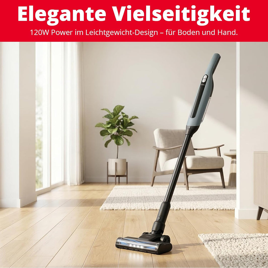 Trisa Akku Staubsauger 2-in-1 Kabellos – Handstaubsauger &amp; Stielstaubsauger, 30 Min Laufzeit, HEPA F