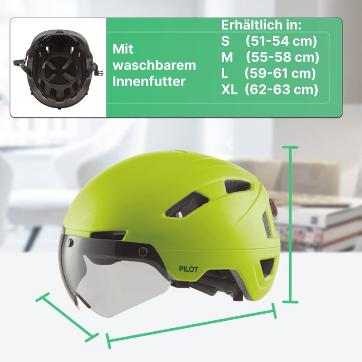 GOOFF Pilot S-Pedelec Helm - Schutz für schnelle E-Bike Fahrten – Fahrradhelm mit Visier und Licht –