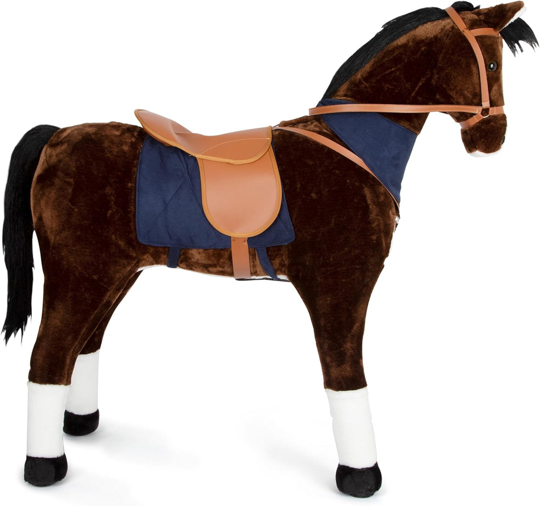 small foot Stehpferd XL aus Plüsch mit Sound, stabiles, grosses Reitpferd zum Draufsitzen, für Kinde