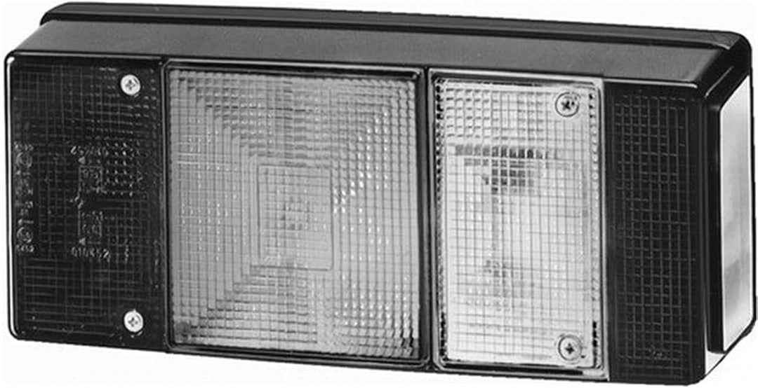 HELLA - Heckleuchte - Glühlampe - 12V - Anbau - Lichtscheibenfarbe: rot - Stecker: Flachstecker - re