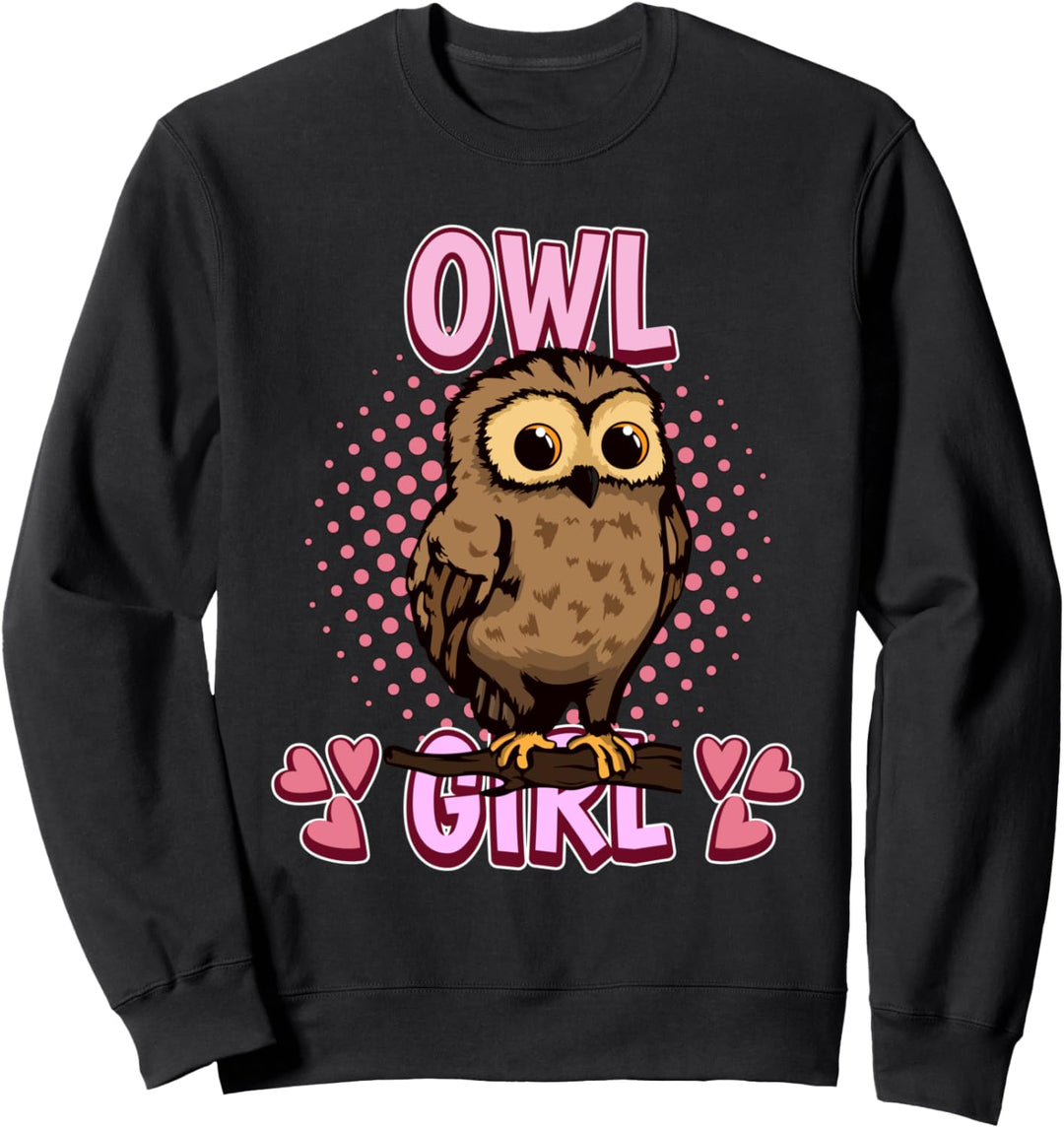 Mädchen Owl Girl Eule Sweatshirt
