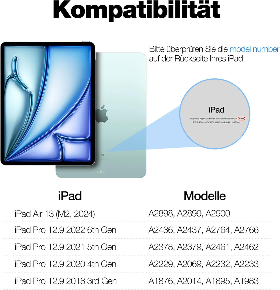 Dracool Tastatur Hülle für iPad Pro 12,9 Zoll mit Trackpad Magnetische Freischwebende 7 Farbige Bele