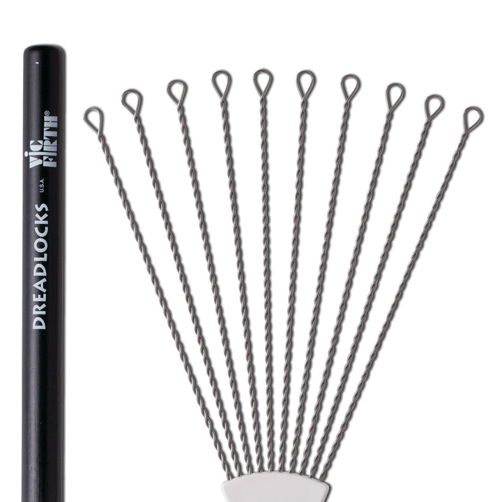 Vic Firth World Classic Series Brush - Dreadlocks - Hickory Handles Dreadlocks Single, Dreadlocks Si