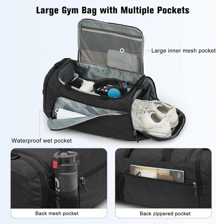 G4Free 45 l/60 l 3-Wege-Reise-Rucksack, grosses Gepäck, Sporttasche mit Nassfach und Schuhfach für R