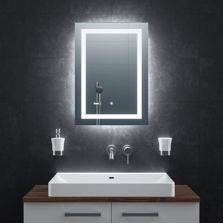 BR Bringer LED Badspiegel - 50x70 cm - Badezimmerspiegel mit Beleuchtung und Anti-Beschlag Funktion