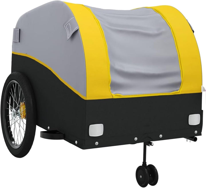 Fahrradanhänger 45kg Eisen Schwarz-Orange | Robust &amp; Vielseitig für Schwerlasttransport, , , Gelb, G