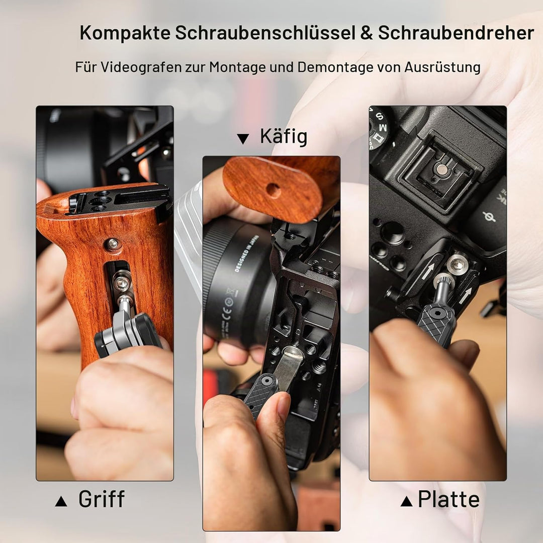 SMALLRIG Kamera Multitool Werkzeug mit Schraubendreher und Schraubenschlüssel, Folding Screwdriver T