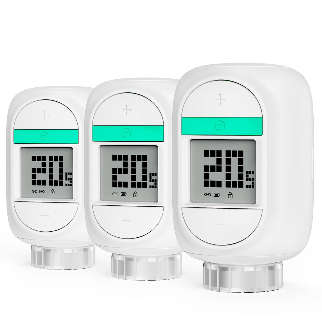 Winees Smart Heizkörperthermostat 3-teilig, mit Zeitplan, Fern-/Sprachsteuerung, Heizungsthermostat