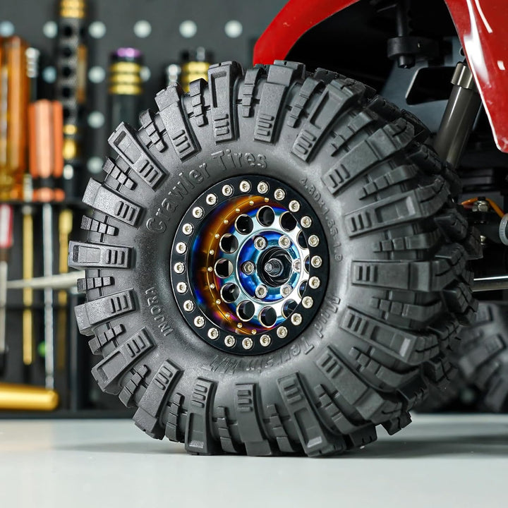 INJORA 1.9" Beadlock Felge - 153g Super Heavy Messing & Aluminium Deep Dish Felge für 1/10 RC Crawle