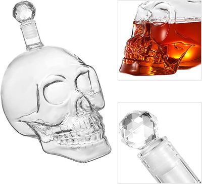 Flaschen Whiskey Skull, Whiskey Karaffe Dekanter, Totenkopf Whisky, Whisky Gläser, Kristall Whiskygl