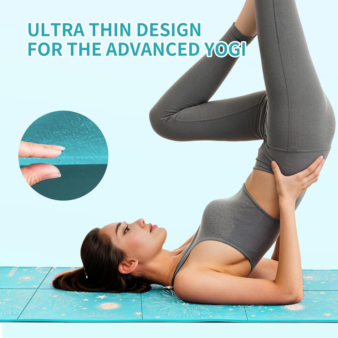PROIRON Yogamatte Faltbar, Reise Yogamatte rutschfest & leicht 173cm x 61cm x 5mm, Gymnastikmatte mi