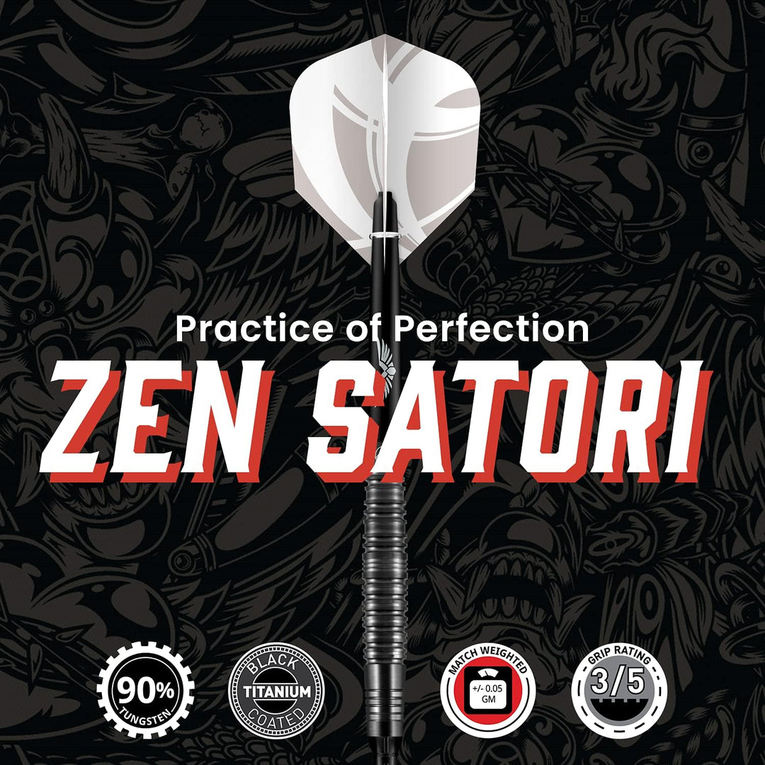 Shot! Darts Zen Satori 90% Tungsten Pro Wurfpfeil-Set mit weicher Spitze, Professionell - Hergestell