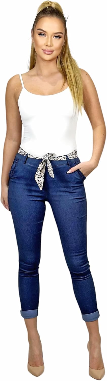 Mississhop Female Damen Stretch Klassische Chino Hose XXL Jenasblau, XXL Jenasblau