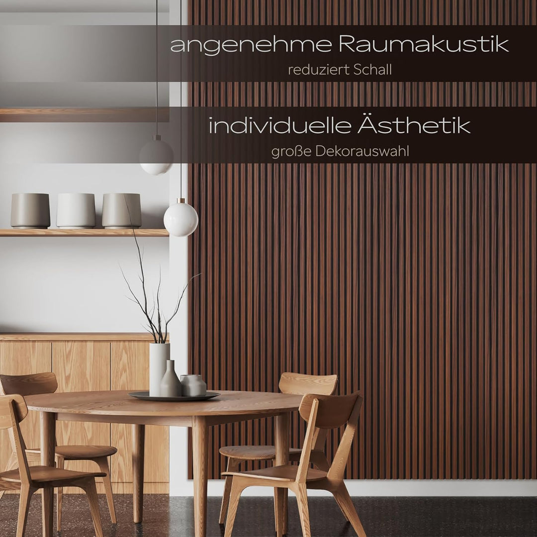 HEXIM Akustikpaneele 4 Stück 138,5x60cm Holz Comfort - flexible Holzpaneele Platten Lamellenwand Hol