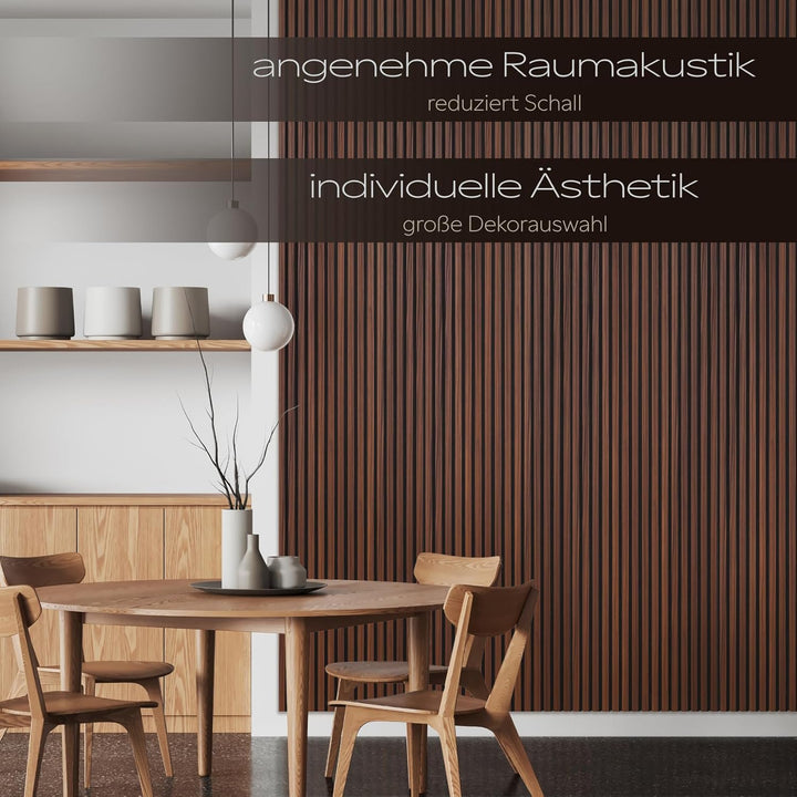 HEXIM Akustikpaneele 4 Stück 138,5x60cm Holz Comfort - flexible Holzpaneele Platten Lamellenwand Hol