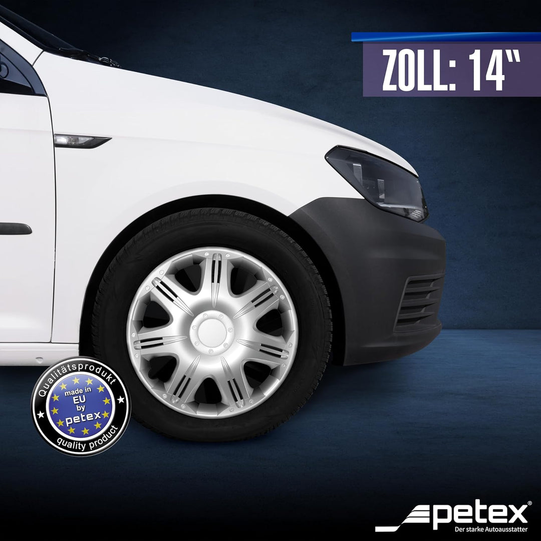 Petex RB514214 Radzierblende Speed Grösse 14 Zoll 2-fach lackiert Material: ABS in Box, silber - 4-e