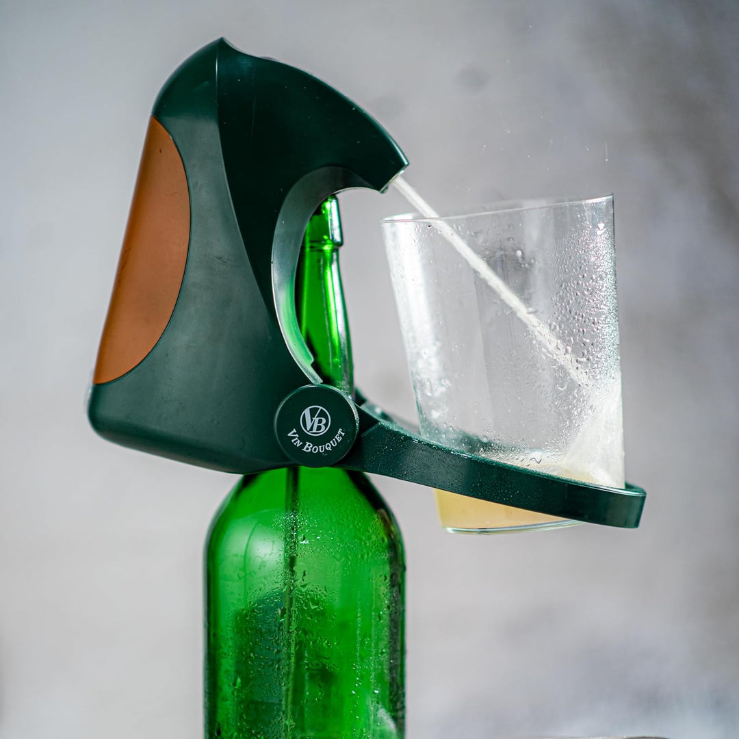 VB VIN BOUQUET Ausgiesser für Apfelwein, Edelstahl, Grün, 22.2 x 11.2 x 27.2 cm Weinstrauss, Weinstr