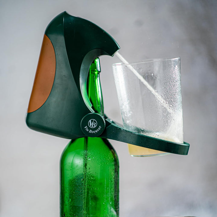 VB VIN BOUQUET Ausgiesser für Apfelwein, Edelstahl, Grün, 22.2 x 11.2 x 27.2 cm Weinstrauss, Weinstr