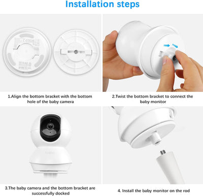 TIUIHU Baby Monitor Halterung für TP-Link Tapo C200/C210/C220 WLAN IP Kamera Flexibel Halterung, Fle