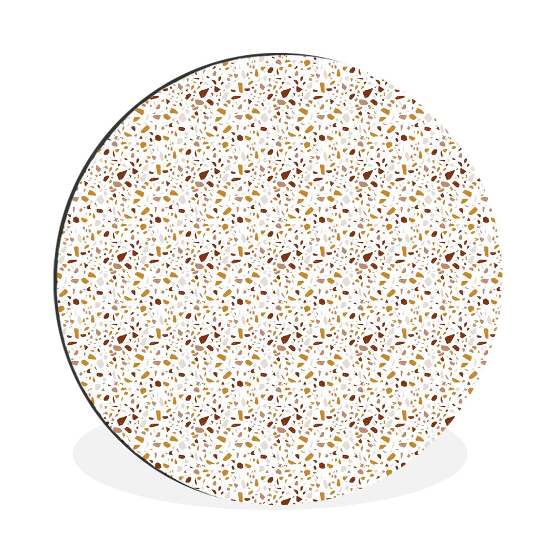 Wandbild Rund Wanddeko Deko Wohnzimmer Bilder 30x30 cm Terazzo - Textur - Muster, 30x30 cm