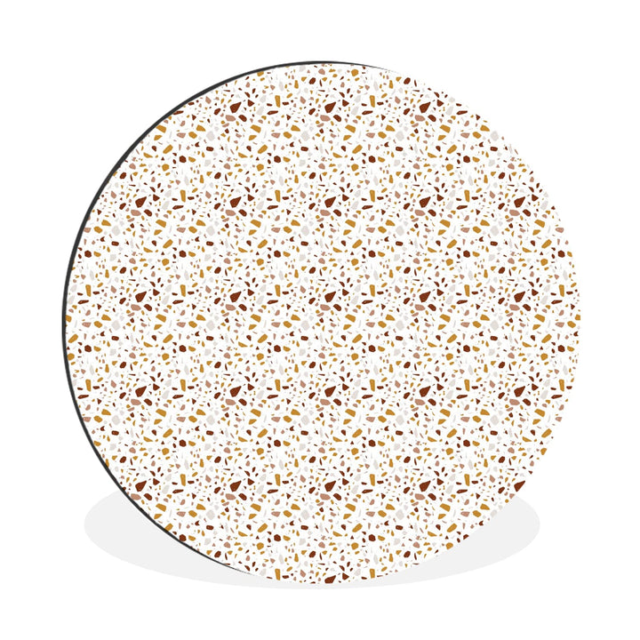 Wandbild Rund Wanddeko Deko Wohnzimmer Bilder 30x30 cm Terazzo - Textur - Muster, 30x30 cm