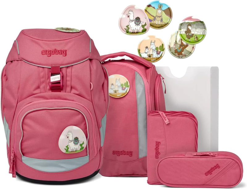 ergobag Kollektion 2020 Schulranzen-Set, OneSize Lamas in Bärjamas - Rosa, Lamas in Bärjamas - Rosa