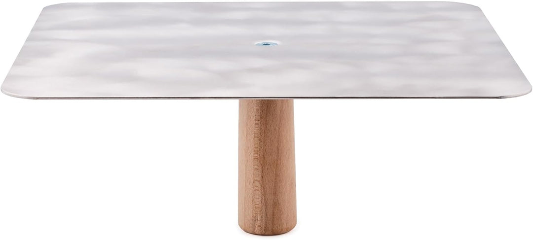 MIVOS Aluminium Glättekelle - 330 x 330 mm - Traufel mit Griff aus Holz - Putzkelle mit abgerundete