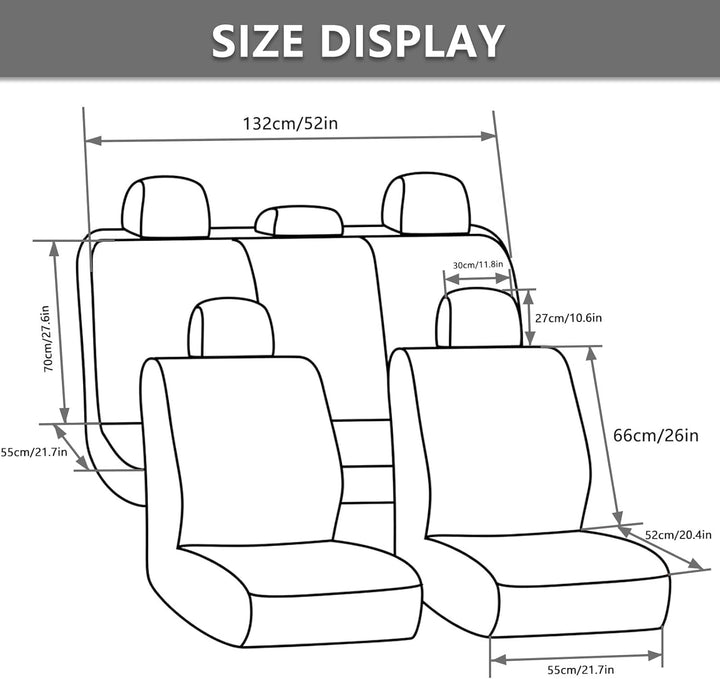 9 Stück Universal Autositzbezüge, Sitzbezüge Auto Für 5 Sitzer, Autositzauflage Set Seiten-Airbag-ko