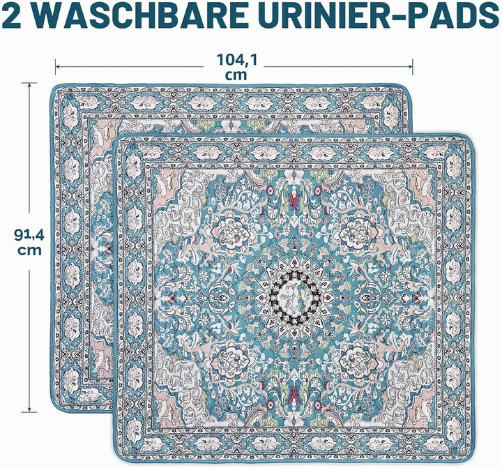 Washable Pee Pads for Dogs 2 Pack, 92 x 104cm Waterproof Non-Slip Reusable Puppy Pad with Fast Absor