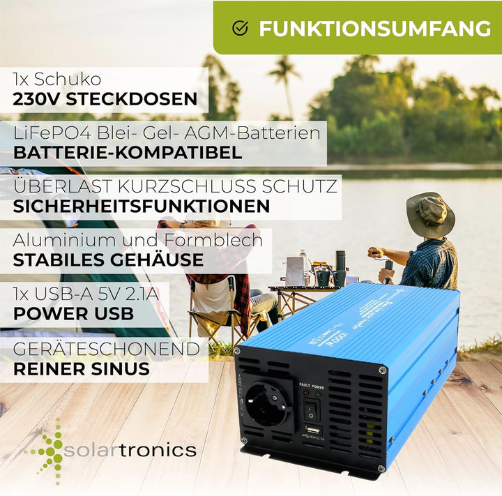 Spannungswandler 1000 Watt Reiner Sinus TS1000 12-230V