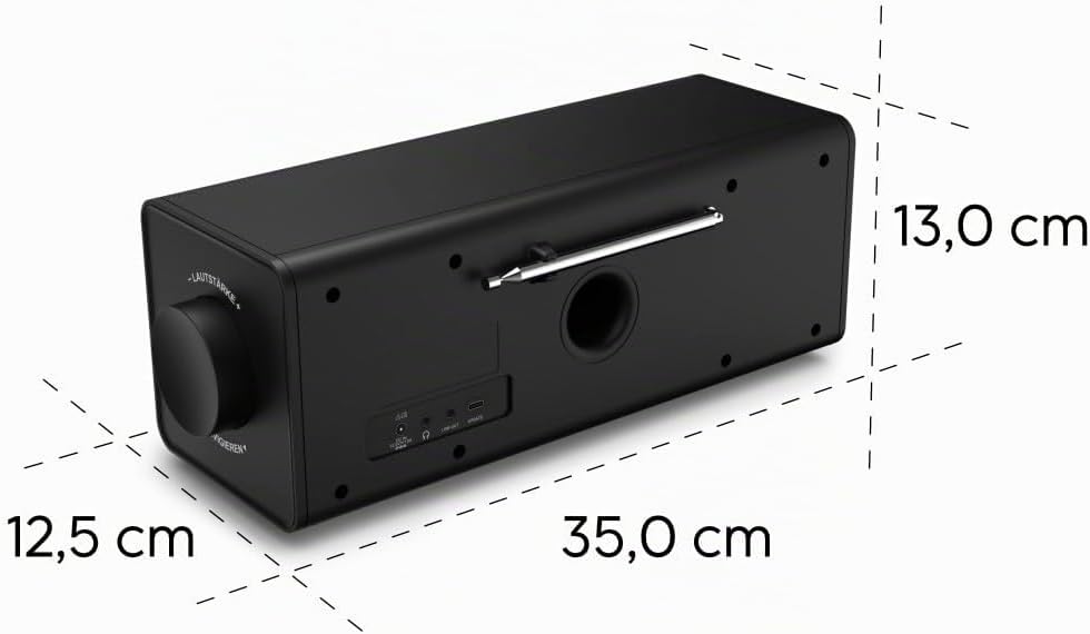 Hama Digitalradio mit grossem Display, DAB+/FM/Bluetooth mit gutem Empfang Schwarz, Schwarz