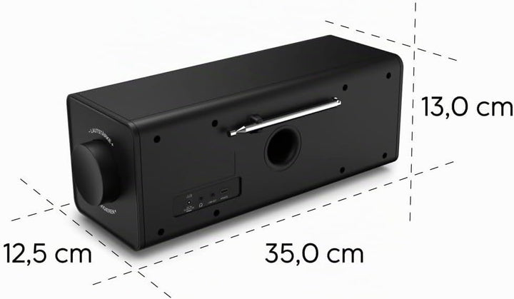 Hama Digitalradio mit grossem Display, DAB+/FM/Bluetooth mit gutem Empfang Schwarz, Schwarz