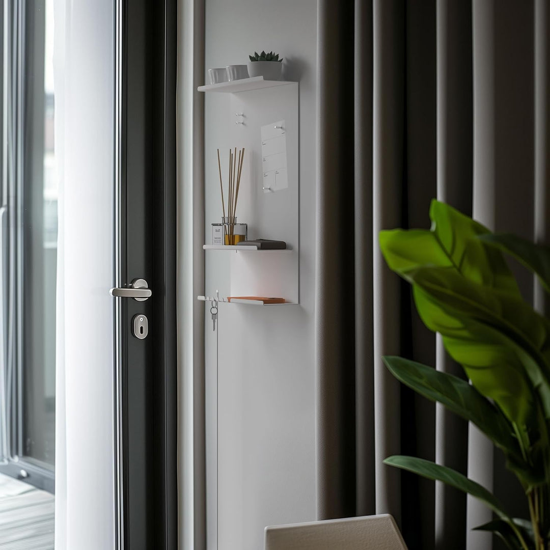 byde Wandorganizer Hele aus Stahlstruktur. 30 x 9 x 49 cm 3-in-1 Wandregal mit Magnettafel und Magne