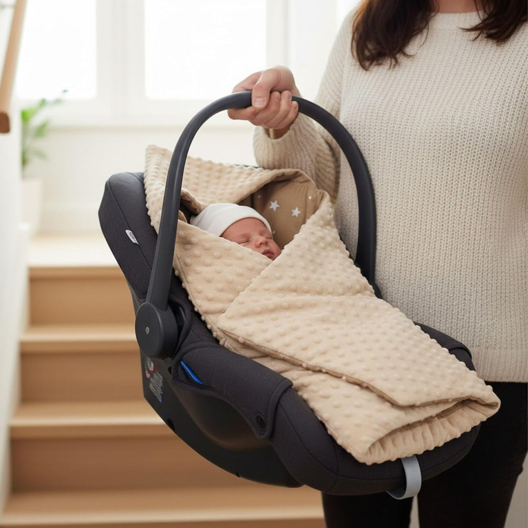 Einschlagdecke Babyschale Baby Decke 90x90 cm - Fusssack Blanket für Kinderwagen und Autositz Ganzja