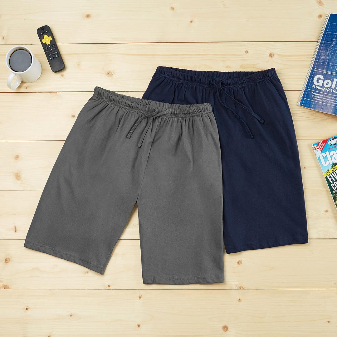 CityComfort Pyjama Shorts Herren, Kurze Schlafanzughose Herren mit Seitentaschen & Elastischem Bund