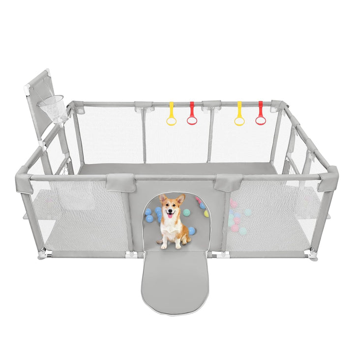 Laufgitter für Babys, grosser Laufstall für Kleinkinder, Aktivität für Kinder mit Ball, modular, fal