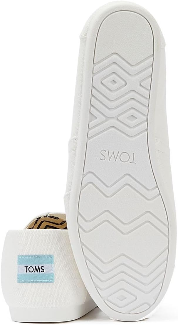 TOMS Herren Alpargata aus Recycelter Baumwolle Flache Slipper 47.5 EU Weiss, 47.5 EU Weiss