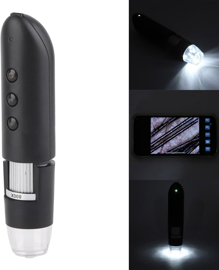 Tragbares Digitales Mikroskop, Kopfhautanalysegerät, mit LED-Licht, 800-fache Vergrösserung, Kopfhau