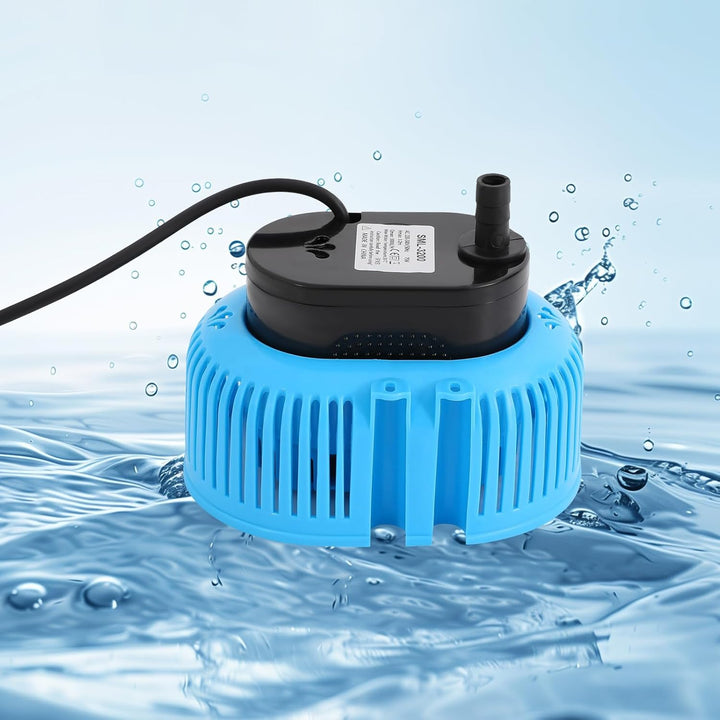 Tauchpumpe Schmutzwasser, 75W Poolabdeckungspumpe (Schwarz+Blau) | max Förderhöhe 3.2m, max. Förderm