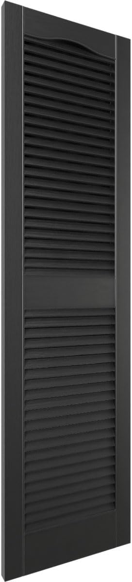 Ekena Millwork Lifetime Vinyl LL1S12X03600BL Standard Cathedral Top Center Mullion, Open Louver Viny
