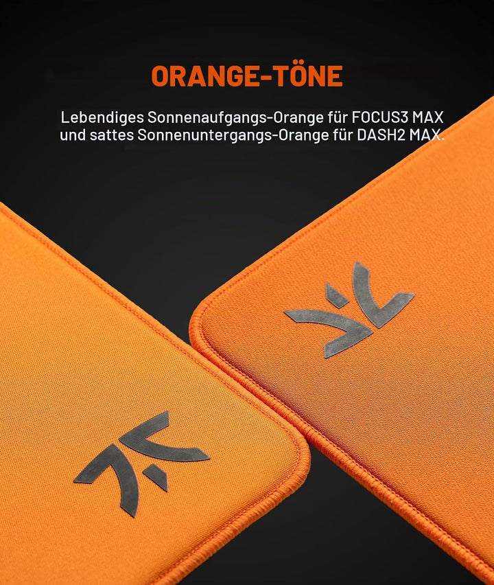 Fnatic MAX Focus 3 L Pro Gaming Mouse Mat, Sunrise Orange Smooth Cloth Control Surface, Water Resist