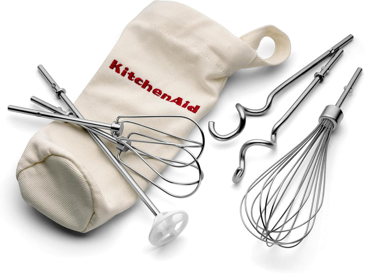 KitchenAid Handmixer 9 Stufen, 85W leiser DC-Motor mit Sanftanlauf, 6 Zubehörteile – Rühr-, Knethake