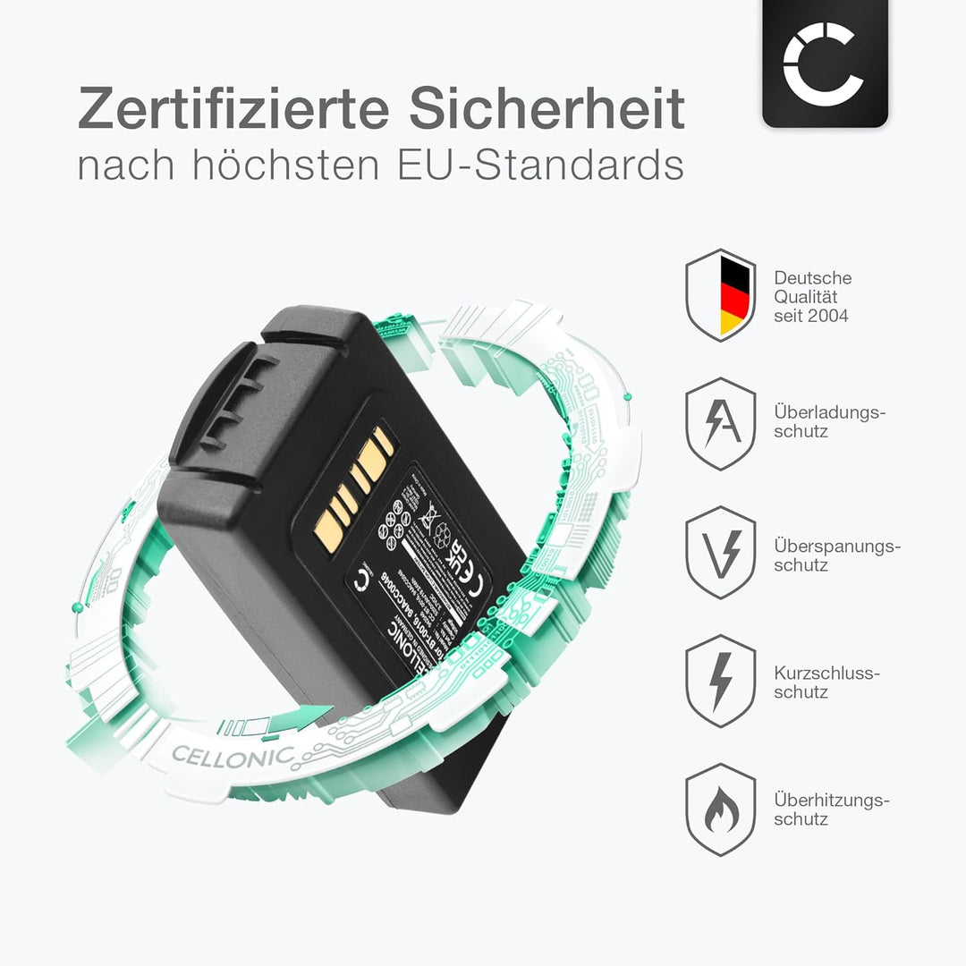 CELLONIC, Barcode-Scanner Akku kompatibel mit Datalogic Skorpio X3, Skorpio X4 (5200mAh, 3.7V)