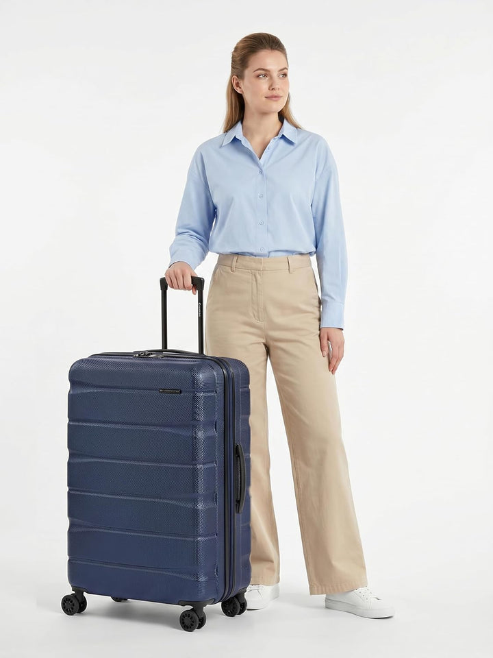 Franky Munich 4.0 Koffer gross | Hartschalen Trolley mit 4 Rollen, Kreuzpackgurt, arretierbarer Grif