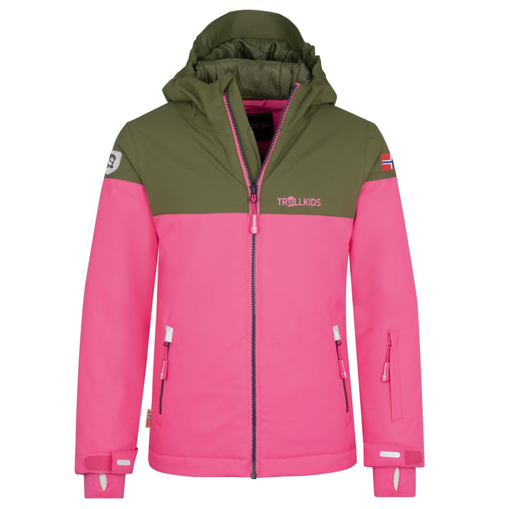 Trollkids Hallingdal Mädchen Skijacke 152 Dunkle Olive/Hellmagenta/Marine, 152 Dunkle Olive/Hellmage