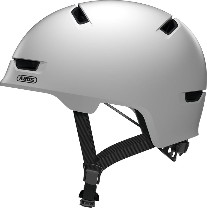 ABUS Stadthelm Scraper 3.0 - Robuster Hartschalen-Fahrradhelm M (54-58 cm) Weiss (polar matt), M (5