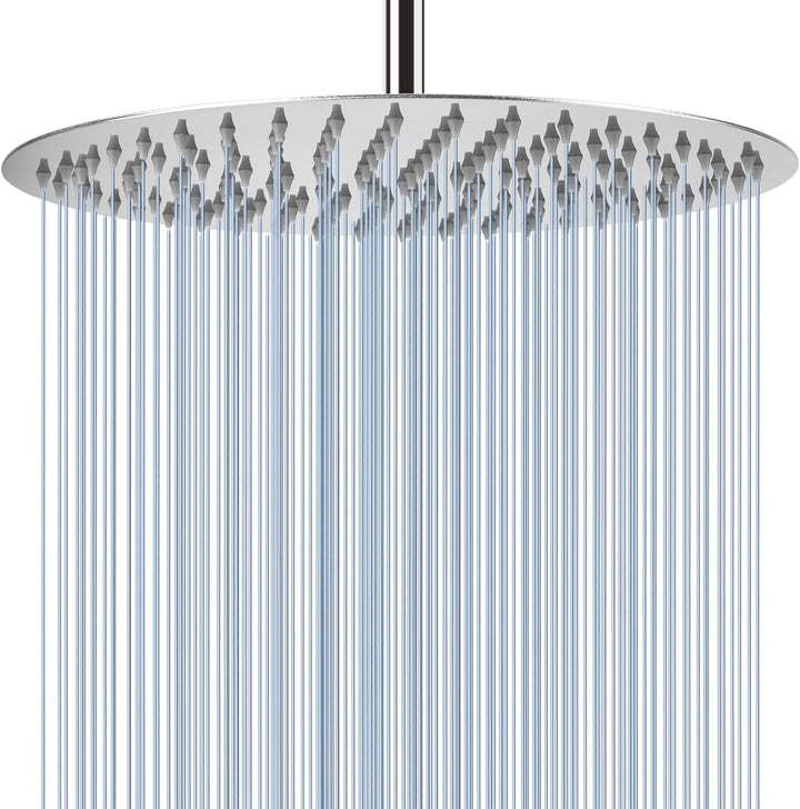 40.5cm Runden Regenbrause - Voolan Kreisförmiger Gross Hochdruck Duschkopf aus Edelstahl 304 - komfo