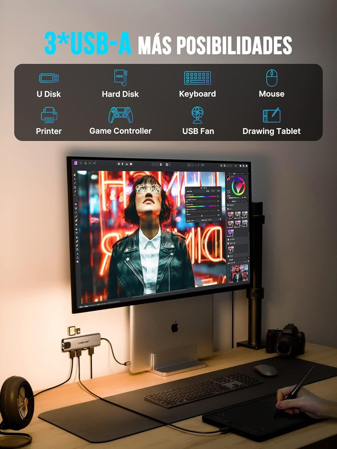 Lemorele USB C Hub -Docking Station 9 in 1 Aluminiumschale mit Gigabit Ethernet, 4K HDMI,100W PD,3 U